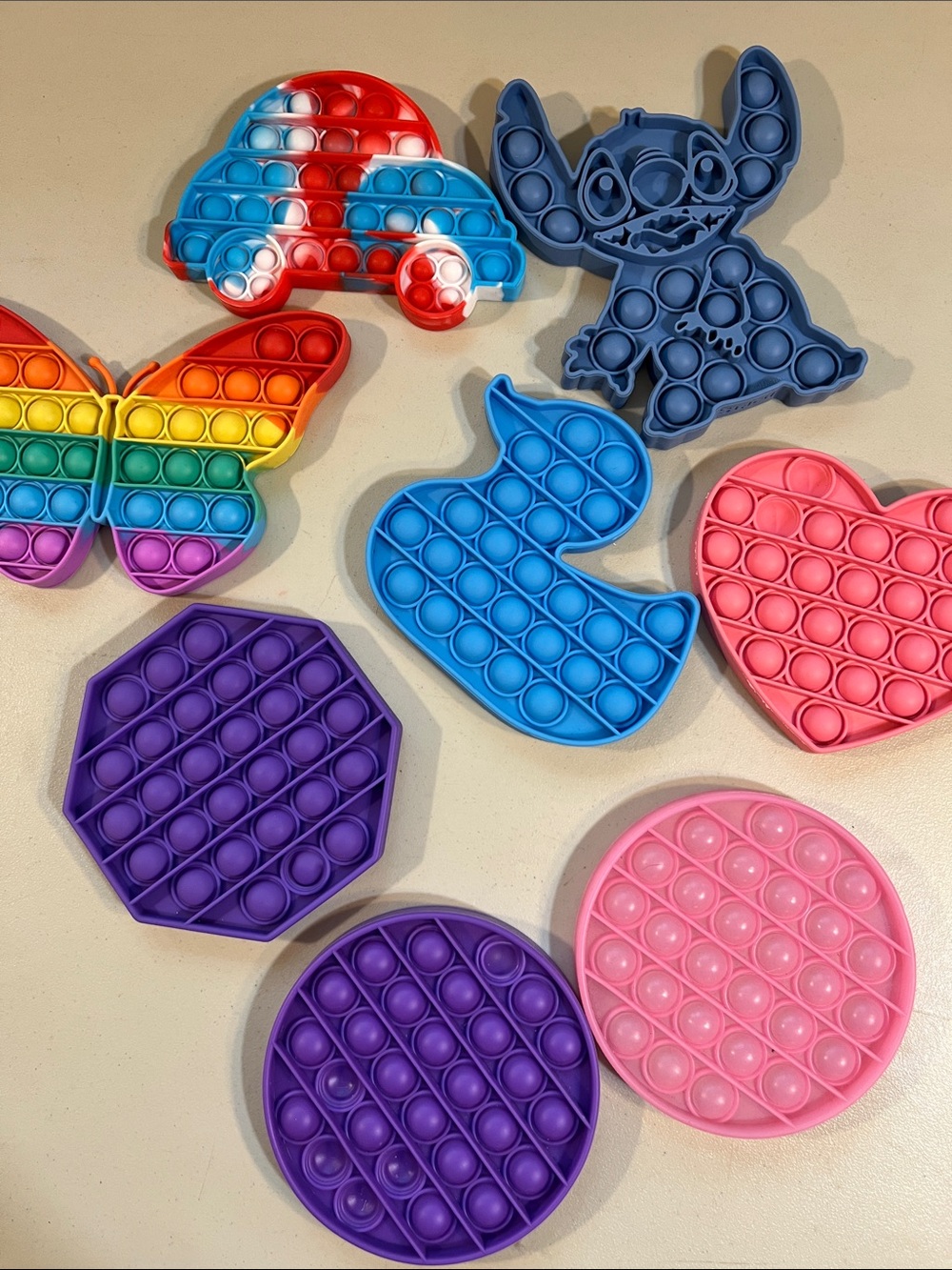 Kids Silicone Pop-It Fidget Toy Set - Mixed Colors